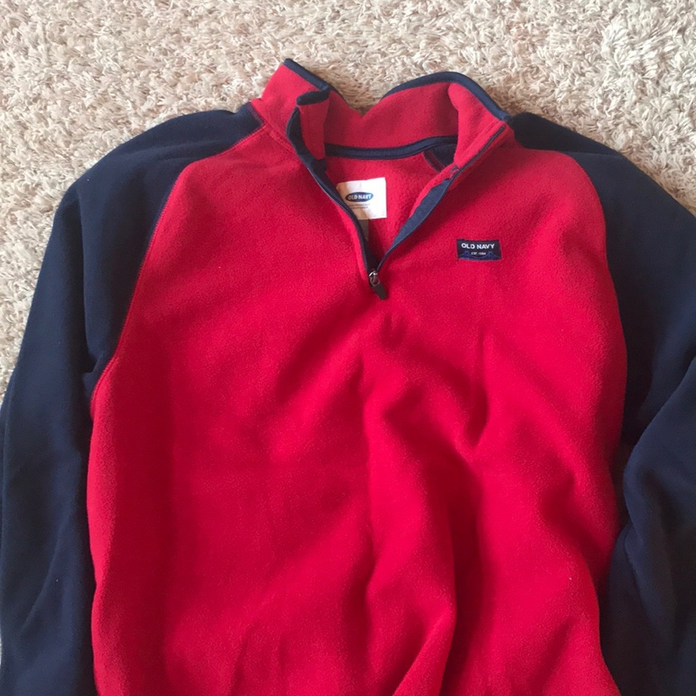 Old Navy XXL Tall red/navy fleece jacket